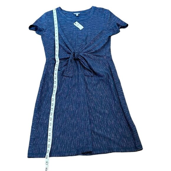 NWT Talbots Women’s Tie Front Short Sleeve T-Shirt Dress, Alameda Stripe, Size S - Picture 8 of 9